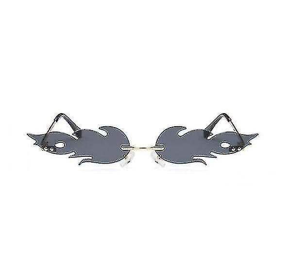 Indfattede solbriller Wave Briller Fire Shape Briller Briller Til fest Grey