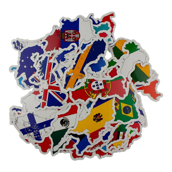 Storpack Klistermärken och Dekaler - Länder Multicolor multifärg