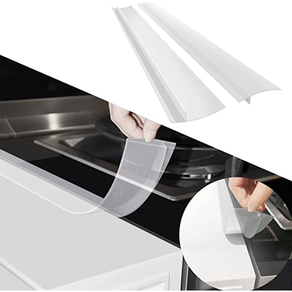Transparent Spislist - Håll Rent Mellan Spis och Köksbänk, 61.5 cm 2-pack 2-pak
