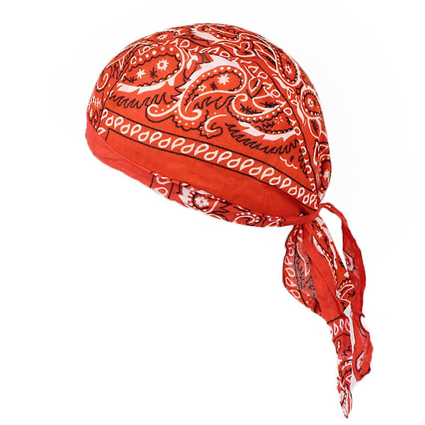 Bomull Herre Dame Pirater Cap Sykkel Pannebånd Hatt Bandana hodeskjerf Orange - Yellow