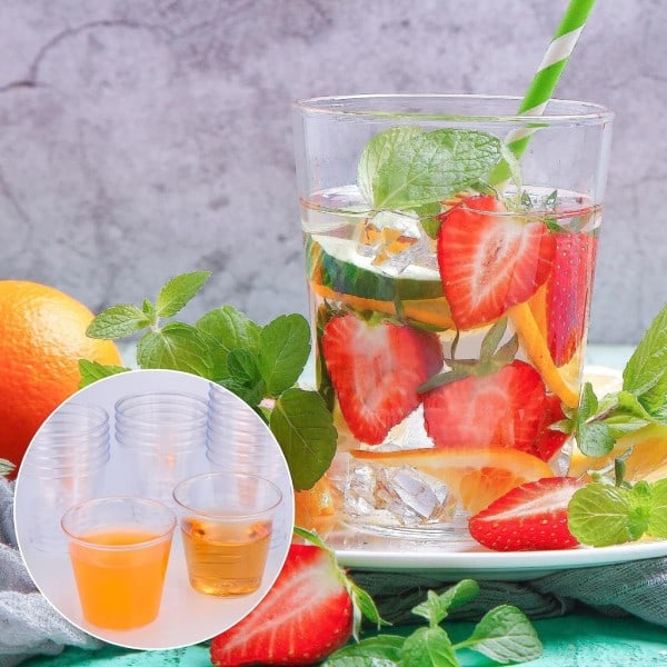 100 stk Gjenbrukbare Plast Shotglass 30 ml Snapsglass for Fest Klare Shotglass Sterke Holdbare Glass for Banketter Fest