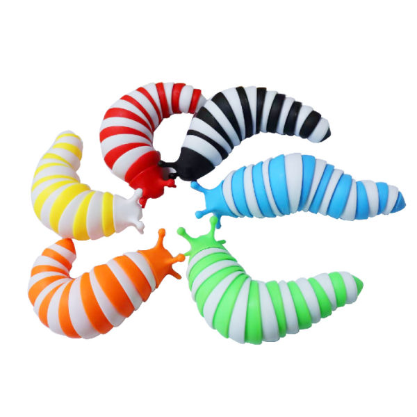 Fidget Slug Toys kan vridas Sensorisk leksak Slumpmässig färg Slug random double color