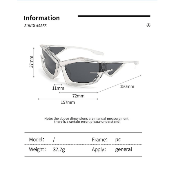Future Technology Solbriller Street Shooting Catwalk Solbriller modsat Sex Solbriller Black Frame gray piece