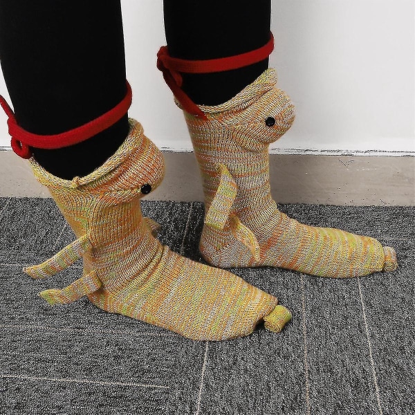 Sticka Krokodilsockor Djursocka Stickad Nyhet Vinter Varm julklapp Chameleon Socks