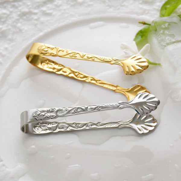 2 stycken Sockertång Rostfritt stål Ice Tangs Candy Bar Tång Ice Cube Tång Party Decoration Sliver Sliver