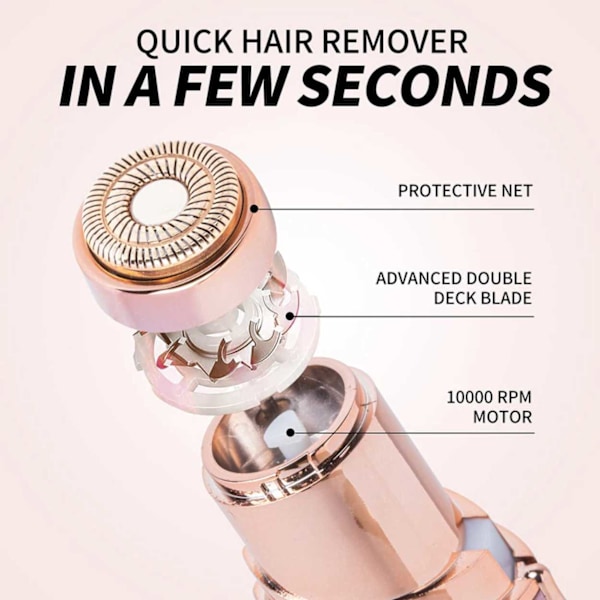 Mini Epilator - Trimmer for Øyenbryn, Ansiktshår, Nesehår, Armhår hvit white