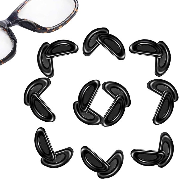 Selvklebende neseputer for briller, 10 par sklisikre silikonlinser