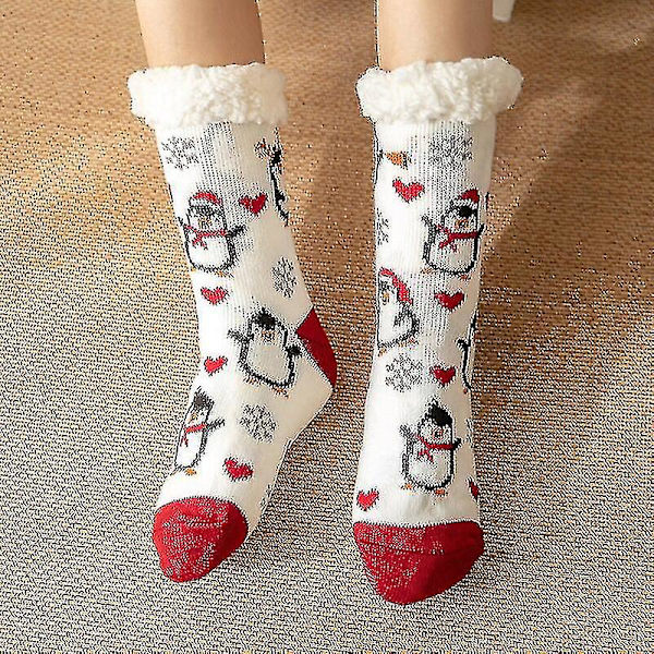 Söta varma strumpor Thicken Plus Cotton Vinter Damstrumpor Jul Kawaii strumpa Xmas Present Hem Golv Rum Rolig Sock S style 2