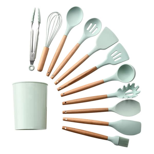 Set keittiövälinesarja muoviristikolla set (grön） Green