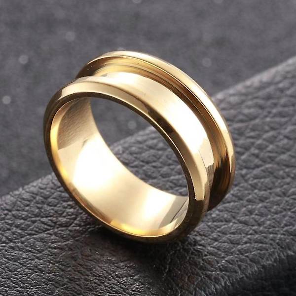 D0lc 6st 8mm rostfritt stål räflad fingerring kärna blank för inläggningsring smycken göra polerad komfort räflad ring Silver