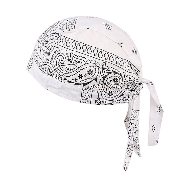 Bomuld Herre Dame Pirater Cap Cykel Pandebånd Hat Bandana Hovedtørklæde White