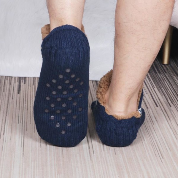 lämpöä mukavat sukat fleece-sukat, joissa liukastumista estävät sisäkengät sininen 43-45