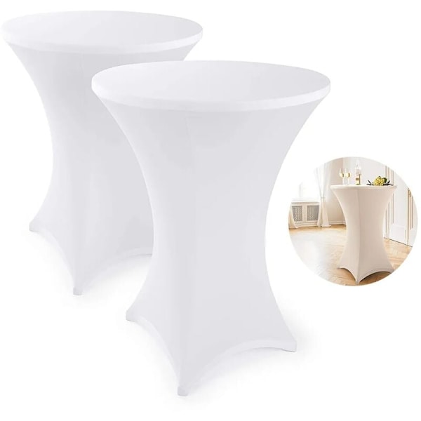 Stretch trekk for barbord - elegant barbordstrekk for bistrobord antrasitt hvit 60cm - Sett med 2