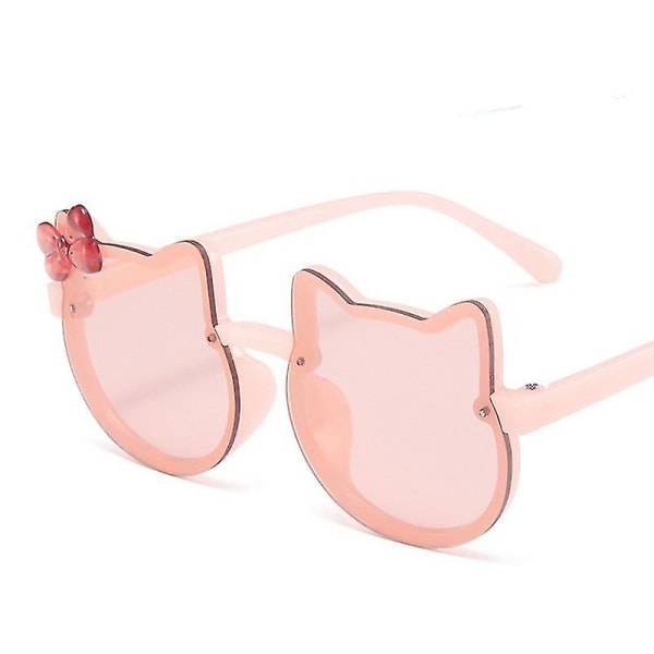 Børn Solbriller Piger Drenge Shiny Bowknot Solbriller Lovely Cat Børn Briller Mode Gradient Briller Uv400 Pink AS SHOWS