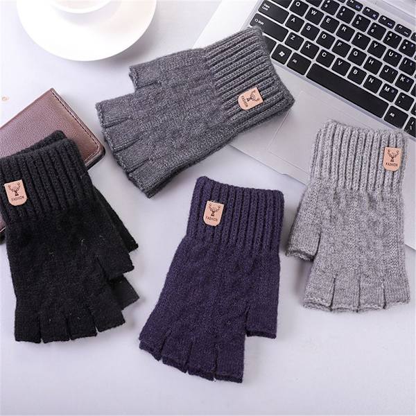 Fingerless Handskar Half Finger Vantar LJUSGRÅ light grey