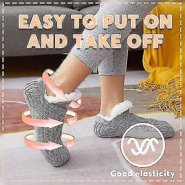 Sock Cover Fleece Ickened Golvstrumpor Vuxna Damer Hemstrumpor Grey 43-45