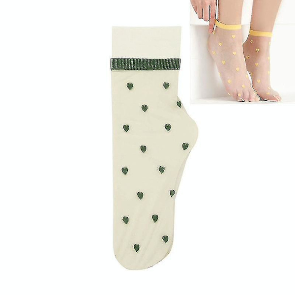 Kevät ja kesä Ultra-ohuet lasisukkahousut Color Love läpinäkyvä nukka-sukat Koko: ilmainen Green