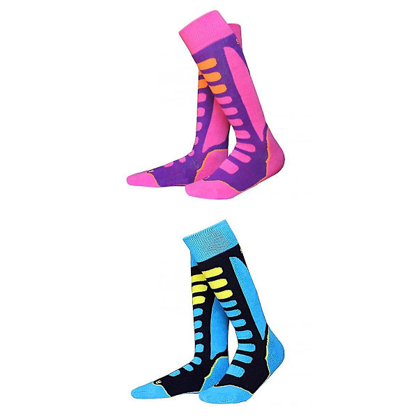 2 par Barn Vinter Thermal Lång Skidor Snowboard Vandring Sport Strumpor Eu 31-34