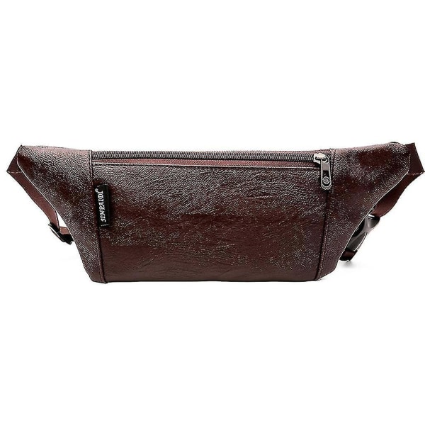 Män Pu Läderbälte Rumpa Midja Telefonväska Fanny Pack Crossbody Shoulder Sport Zip Bag