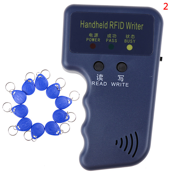 125 kHz kädessä pidettävä RFID-kirjoitin/kopiokone/lukija/monistin 1 sinisellä Blue Duplicator +10PCS ID Tags