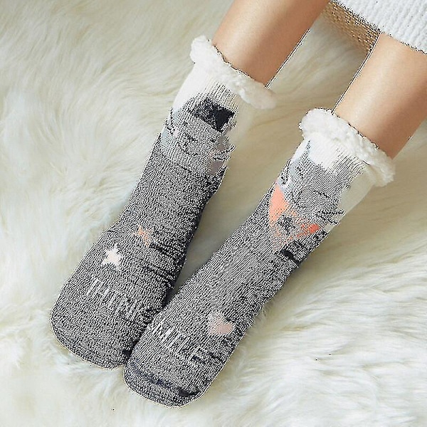 Söta varma strumpor Thicken Plus Cotton Vinter Damstrumpor Jul Kawaii strumpa Xmas Present Hem Golv Rum Rolig Sock S style 29