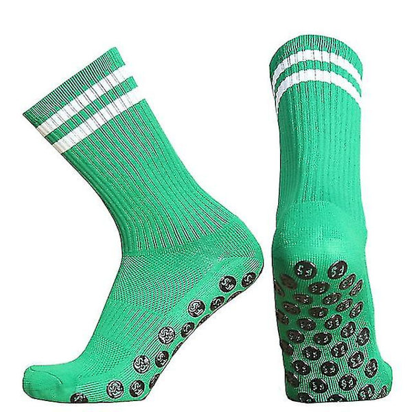Nye Fs Menn Dame Stripe Ensfarget Anti Slip Fotball Sokker Sports Grip Fotball Sokker A-green