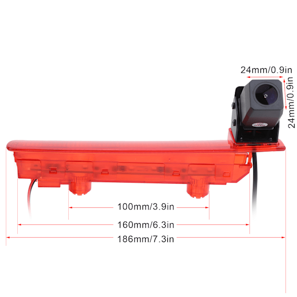 Peruutuskamera LED-jarruvalolla, vedenpitävä, sopii Transporter T5 T6 Van 2010–2019
