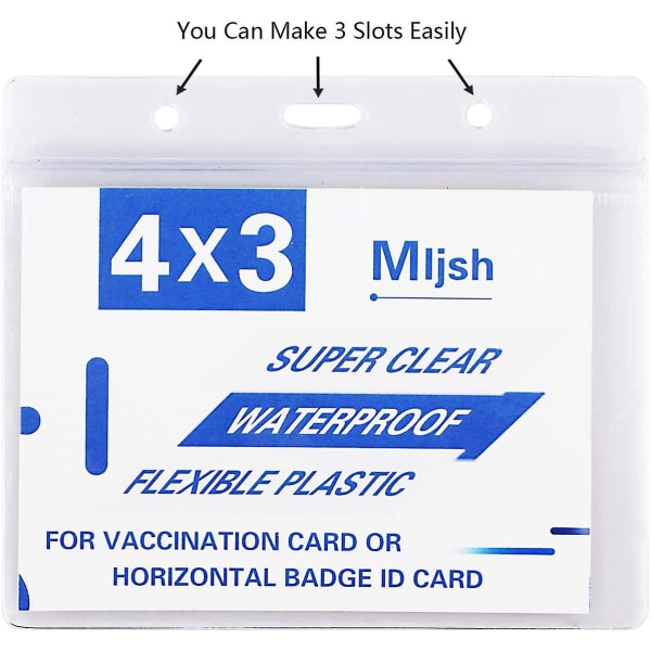 5-pakning - Cdc-vaksinasjonskortbeskytter 4 x 3 vaksinasjonskortholder og uttrekkbart merke