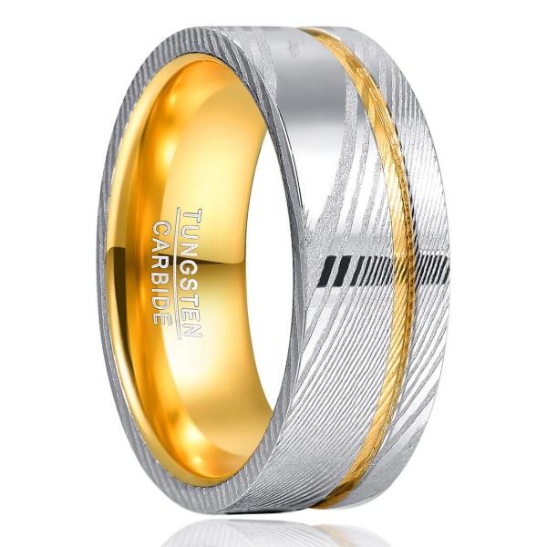Nuncad 8 mm Tungsten Carbide Ring Svart Färg Kupol Tredimensionellt Drakmönster Steel Groove Bröllopssmycken för män 8