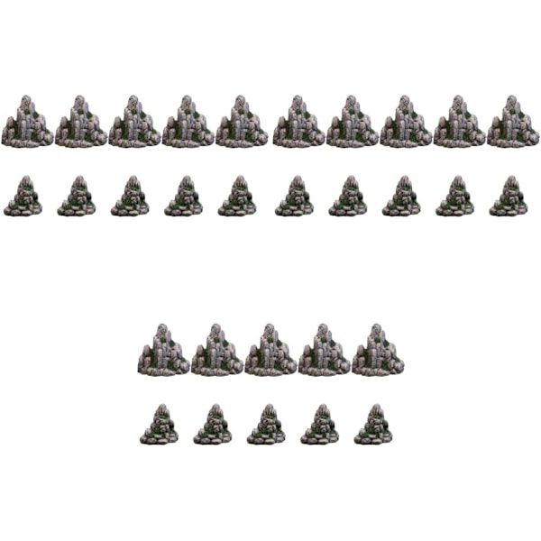 30 stk. Simuleret mini stenbed Stort stenbed Landskabsdekoration Miniature falsk træ Legehus Tilbehør akvarel slot ornamenter minihus