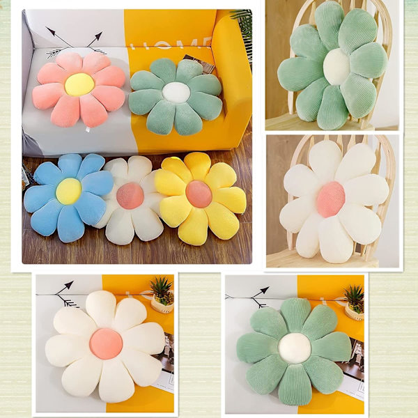 2 blomsterputer - Green & White Daisy Flower Formed Throw Arrow