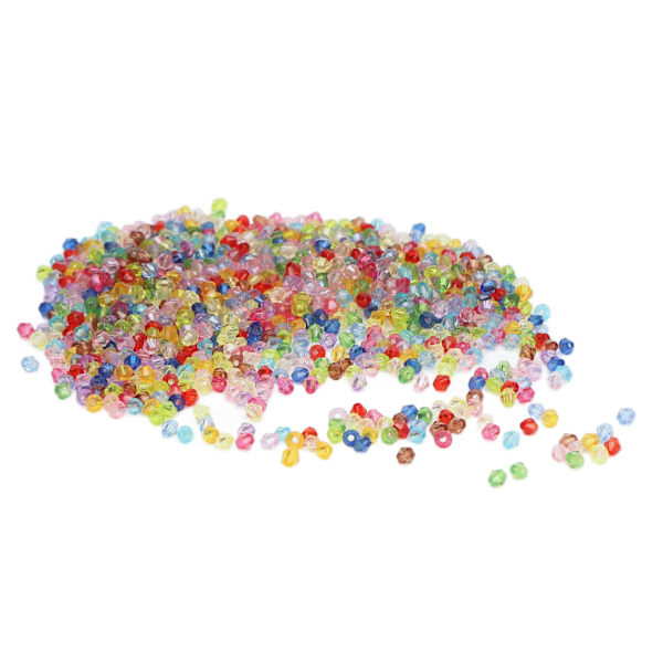 2000 stk fasetterte akrylperler DIY-håndverk små hullperler for armbånd, øredobber og halskjeder