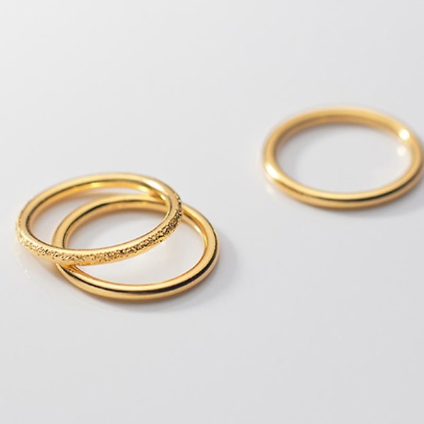 Fingerringar Koppar Enkel rund Unika presenter till kvinnors förlovning eller födelsedag Silver 9