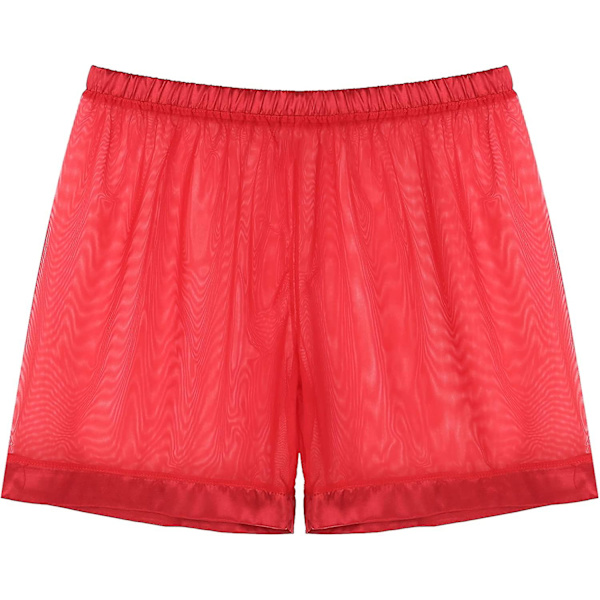 Genomskinliga mesh lösa shorts för män Lounge Underkläder Cover Up Boxer Trunks S-3xl S
