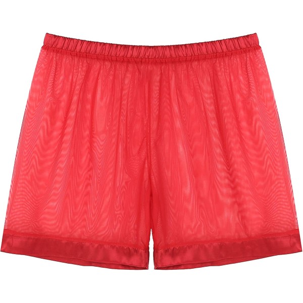 Genomskinliga mesh lösa shorts för män Lounge Underkläder Cover Up Boxer Trunks S-3xl XL