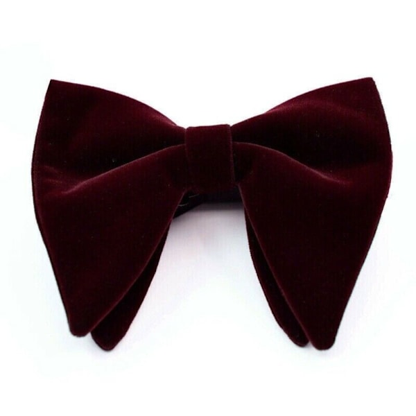 Miesten Oversized rusetti Yhtenäinen samettirusetti Häät Juhlat Smokki Säädettävä Wine red