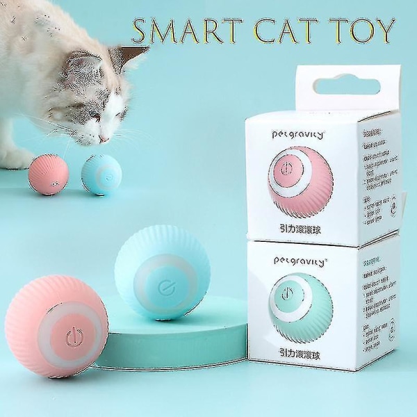Smarta kattleksaker Automatisk rullande boll Elektriska kattleksaker Interaktiva för katter Träning Självgående kattungeleksaker Husdjurstillbehör