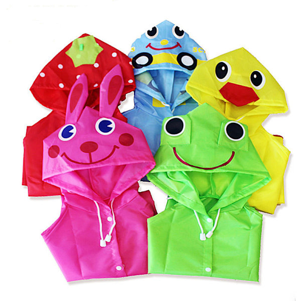 Barnens förtjockade regnrock poncho tecknad baby regnutrustning Bunny