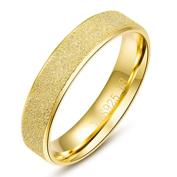 925 Sterling Silver 5 mm Matt Finish Guld Roseguld Ring Bröllopssmycken för kvinnor och män Gold 8
