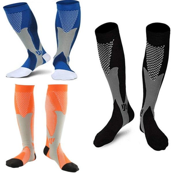 ZFiSt 3Pair Medical Sports Compression Socks Herre, 20-30mmhg Run