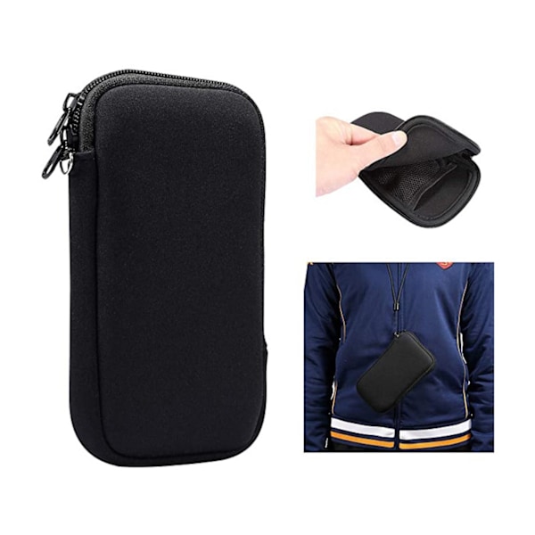 Universell Neopren Mobilväska - Skyddande Svart Fodral Black Svart