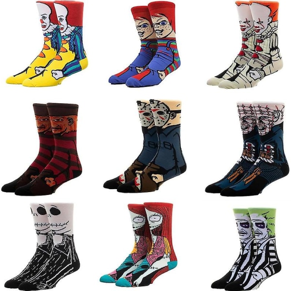 Good Luck Cotton Sock Miesten hauskat Halloween-sukat, aikuisille H