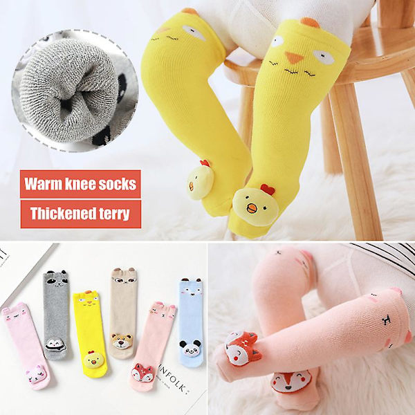 3 par baby strumpor för flickor Pojkar unisex Vinterstrumpor bomull F S