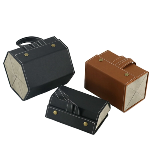 Flera platser Solglasögon Organizer Case Vikbar glasögon förvaringsbox Brown 3 Slots