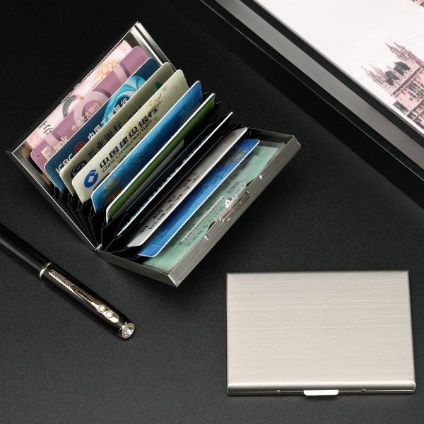 Stilren Exklusiv Stål Korthållare / Plånbok - RFID Säker Guld