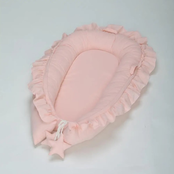 Spjæl seng med spændemadras Aftagelig spjæl seng pink