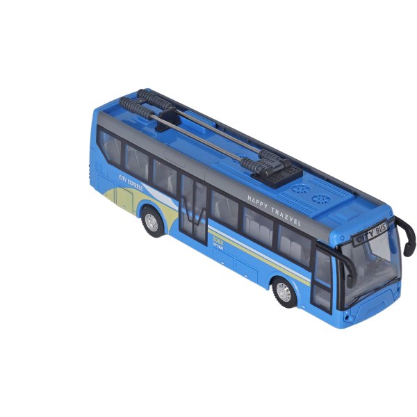 Fjernstyret bus med høj simulering, der kan køre i alle retninger, genopladelig fjernstyret skolebus til børn, blå