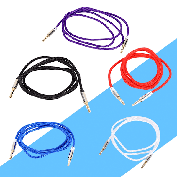 3,5 mm AUX-kabel, hane till hane - Bilstereo-aux-sladd i blått