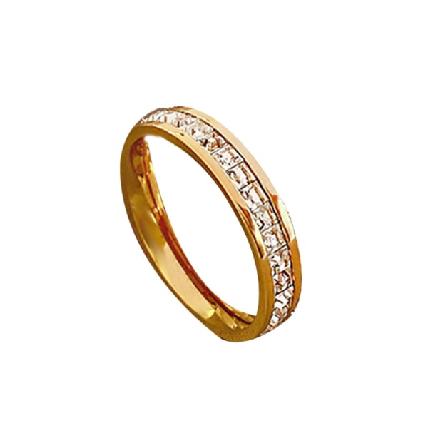 Gypsophila Ring Kvinnors Full Diamond Eternity Rings Förlovningsvigselring Gold 8