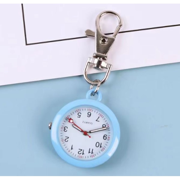2 st Fickur Nyckelring Klockor Med Spänne Hänge Nyckelring Armbandsur Sjuksköterskeklockor För Kvinnor Män blue